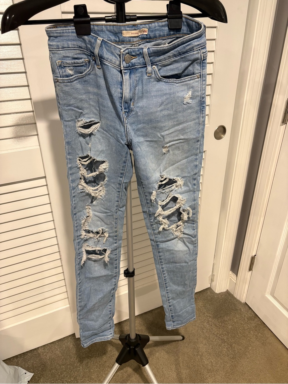 Levi's Light Blue Distressed Skinny Jeans